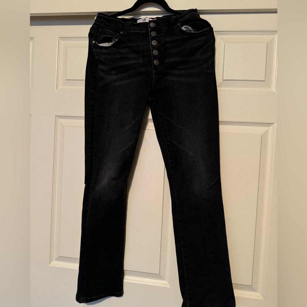 Cabi Button Fly Straight Leg Jeans High Rise Indigo Wash Denim